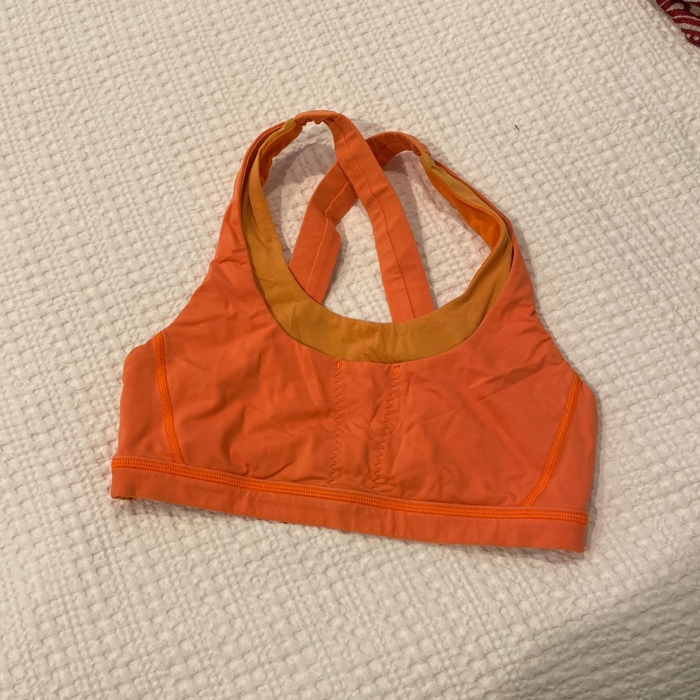 Orange lululemon sports bra
